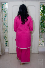 Dhoonki Pink Khadi Kurta Set - Handcrafted Organic Ethnic Wear for Women
