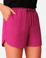 Dhoonki Notched Bottom Shorts - Pink | Women’s Casual Wear