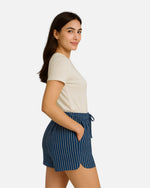 Dhoonki Notched Bottom Shorts - Blue | Women’s Casual Wear