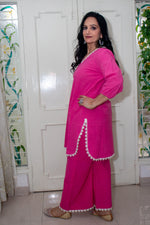 Dhoonki Pink Khadi Kurta Set - Handcrafted Organic Ethnic Wear for Women
