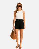 Dhoonki High-Waist Cotton Shorts - Black|Women’s Tailored Fit