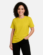 Dhoonki Plain Yellow Solid Regular Fit T-shirt