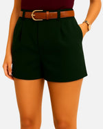 Dhoonki High-Waist Cotton Shorts - Oregano | Women’s Tailored Fit