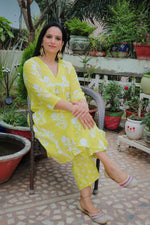 Dhoonki Lemon Cotton Kurta Set for Women | Sustainable Ethnic Wear Online India | Handcrafted Everyday & Festive Suit