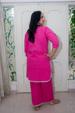 Dhoonki Pink Khadi Kurta Set - Handcrafted Organic Ethnic Wear for Women