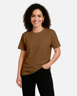 Dhoonki Plain Brown Solid Regular Fit T-shirt