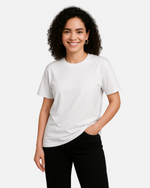 Plain White Solid Regular Fit T-shirt