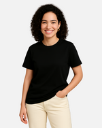 Dhoonki Plain Black Solid Regular Fit T-shirt