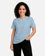 Dhoonki Plain Sky blue Solid Regular Fit T-shirt