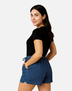 Dhoonki Notched Bottom Shorts - Blue | Women’s Casual Wear
