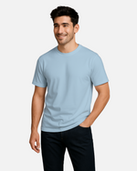 Dhoonki Plain Sky blue Solid Regular Fit T-shirt