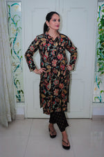 Dhoonki Black Floral Kurta Set - Elegant Cotton Ethnic Wear for Women