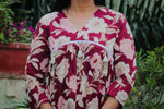 Dhoonki Maroon Floral Cotton Kurta Set for Women | Sustainable Printed Ethnic Wear Online India | Handcrafted Everyday & Festive Suit