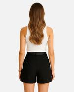 Dhoonki High-Waist Cotton Shorts - Black|Women’s Tailored Fit