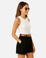 Dhoonki High-Waist Cotton Shorts - Black|Women’s Tailored Fit