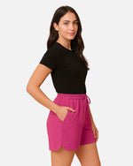 Dhoonki Notched Bottom Shorts - Pink | Women’s Casual Wear
