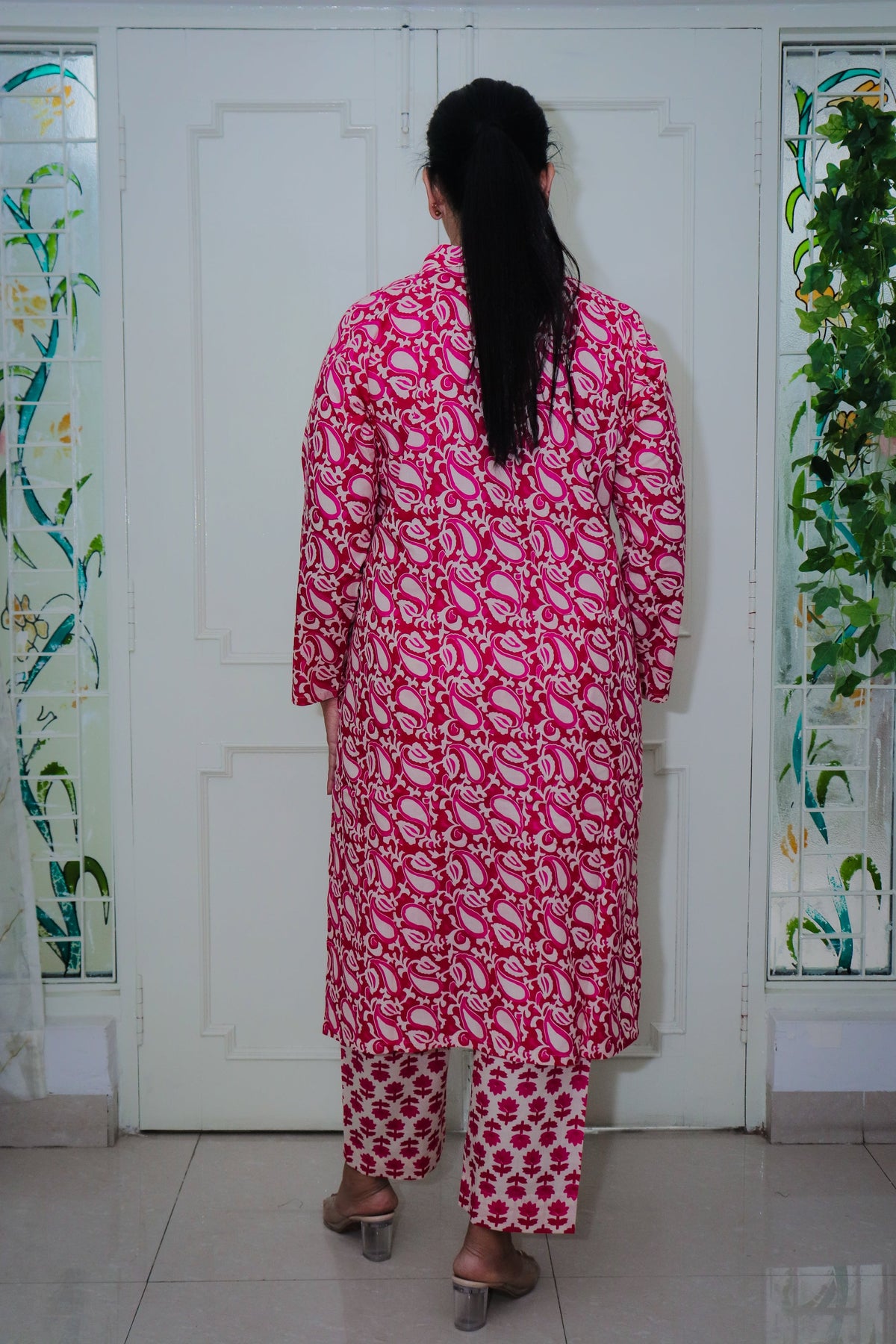 Dhoonki Pink Printed Kurta Set for Women | Cotton Everyday Ethnic Suit | Sustainable Festive & Casual Wear | Made in India